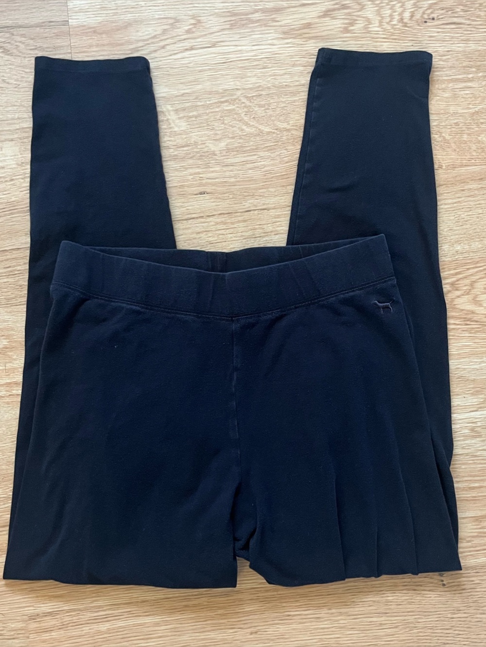 PINK Victoria's Secret Womens Yoga Ankle Leggings L Black Pull On Stretch Knit